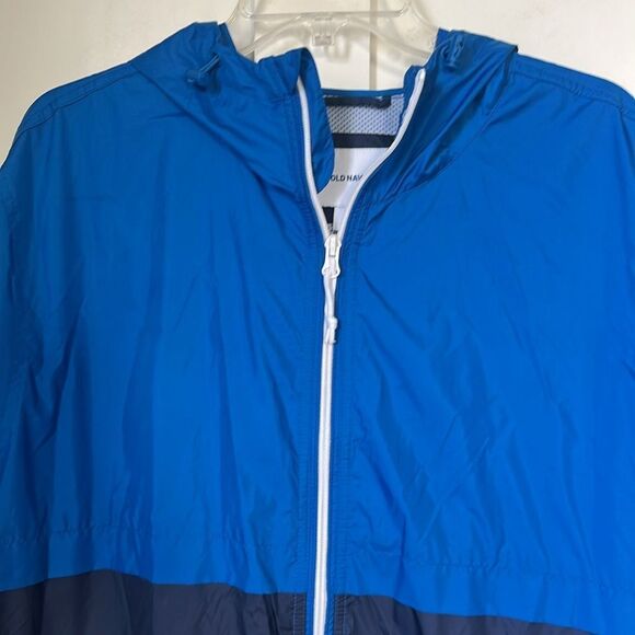 Old Navy Men's Packable Hooded Windbreaker Blue Lightweight Jacket Size XXL - Picture 3 of 9